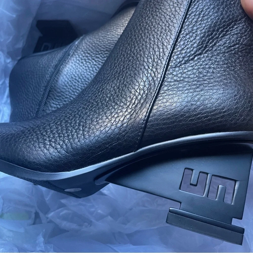 UNITED NUDE Brand New UN Bootie MD Black Cutout Wedge Heel Nappa Leather NIB